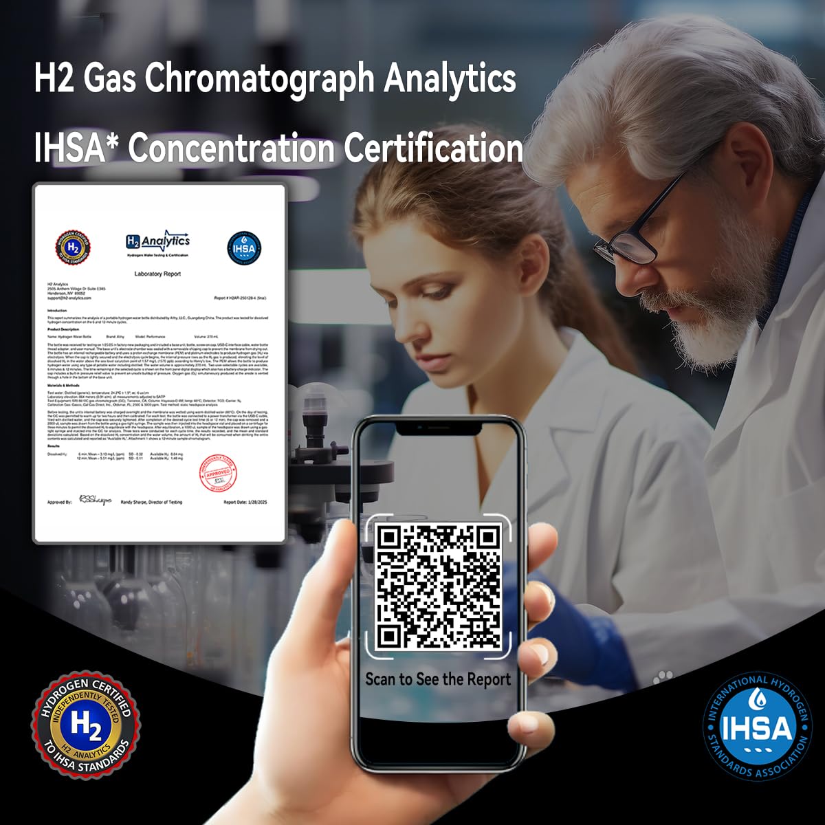 ALTHY Performance watergeneratorfles met nano-waterstof, Dupont SPE & PEM, batterij- en tijdweergave