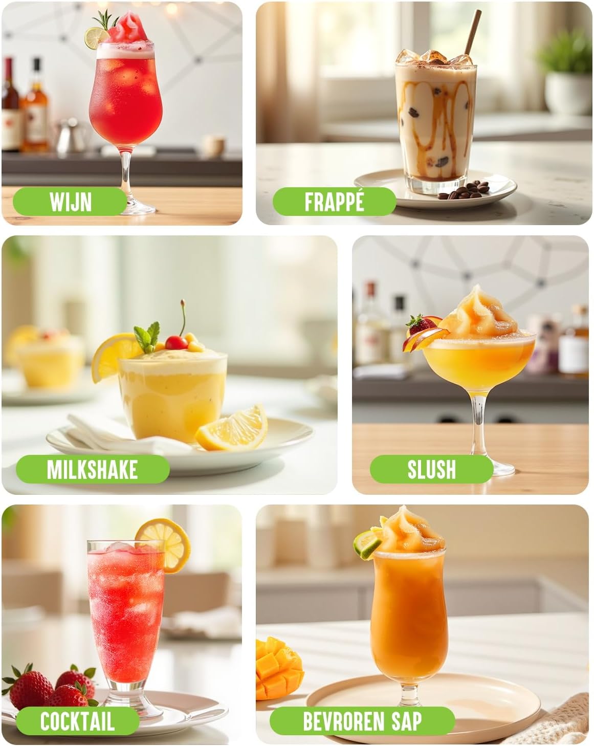 Slushie Machine, geen ijs nodig, 2L slushie machine voor thuis met zelfreiniging, 5 voorgeprogrammeerde programma's, bevroren slushies, margarita's, frappés, milkshakes (versie S1.2)