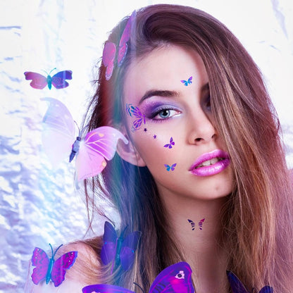 4 stuks gezichtsmake-upsjablonen vlinder tijdelijke tatoeages vlinder tatoeages sjablonen gezicht stickers voor carnaval themafeest cosplay