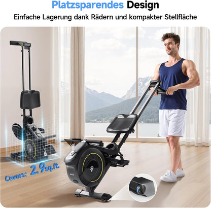 Magnetische Roeitrainer – Roeimachine – Fitnessapparaat – Hometrainer – Trainer – Stil en Krachtig – 16 Weerstandsniveaus – Opvouwbaar Met LCD-Display