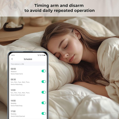 XNY GSM Draadloos huisalarm, wifi-diefstalbeveiliging met app-bediening, 16 stuks (bewegingsmelder, deur- en raamsensor, sirene, afstandsbediening), compatibel met Alexa