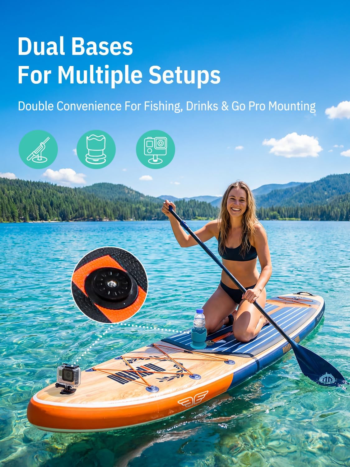 Niphean (Extra-Large) Stand Up Paddle Board, SUP Board voor 2+1 Personen/Gezin, Paddle Board met (Beginnersvriendelijke) StabilTrac™-Vin, Waterdichte Telefoonhoes, SUP voor Volwassenen, Cadeau-idee