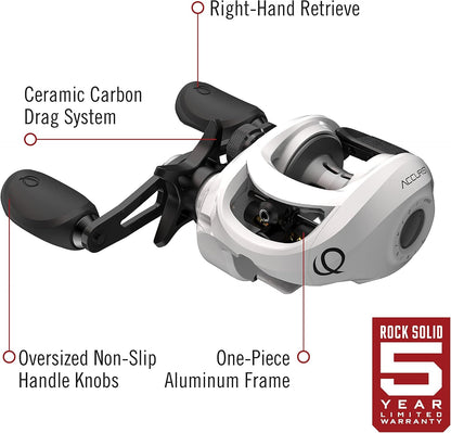 Quantum ACCURIST 100SZ RH BAITCAST Reel, wit, one size (AT100SPTA.BX2)