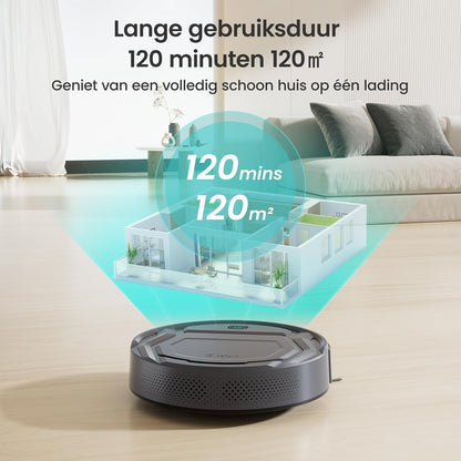 Lefant Robotstofzuiger M210P, Dun & Stil, 2200 Pa Zuigkracht, WiFi/Bluetooth/Alexa & App, 6 Reinigingsmodi, Zelfopladend, Tot 120 Min Looptijd, Ideaal Voor Dierenharen, Harde Vloeren & Tapijt