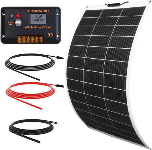 Zonnepaneel – Solar Panel – Opvouwbaar Zonnepaneel – Draagbaar Zonnepaneel – Flexibel Zonnepaneel – 130W Vermogen – Ultradun 2mm Met 30A LCD PWM Laadcontroller
