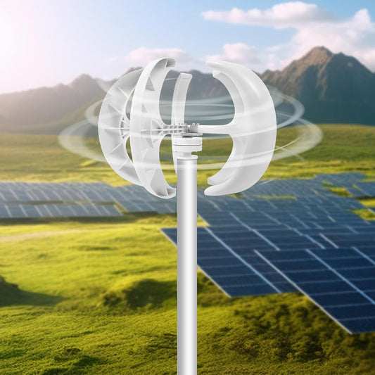 Windturbine – Verticale Windgenerator – Windmolen – Windkrachtgenerator – Windenergie Opwekker – 12V 600W – 5 Bladen Lantern Design – IP67 Waterdichte Controller