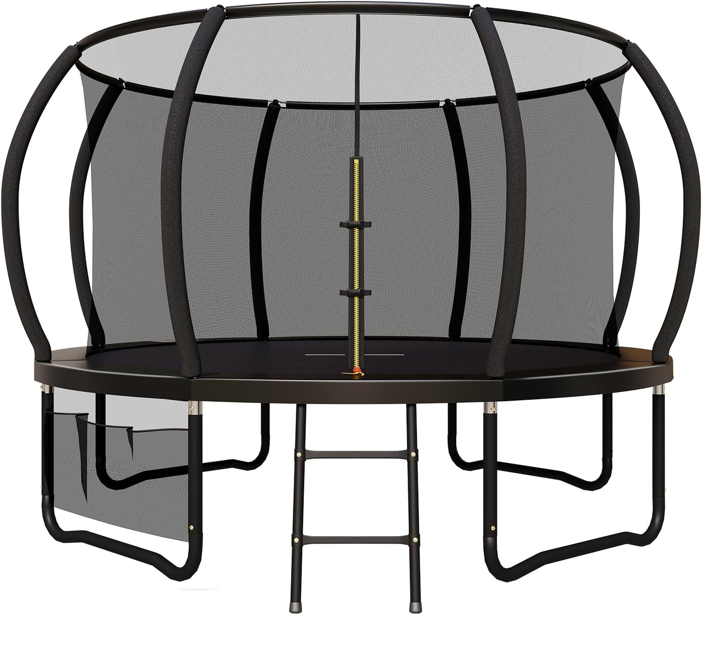 Trampoline – Springkussen – Buitenspeeltoestel – Speeltoestel – Veiligheidsnet Trampoline – Rond 228 cm – Roestvrij Stalen Frame – Inclusief Ladder en Schoenentas