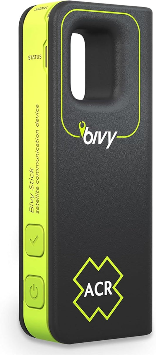 ACR Bivy Stick Satellite Communicator - Wereldwijde tweerichtings-tekstberichten, GPS-tracking, kaarten en navigatie, nood-SOS, weerberichten en locatie delen, compatibele app