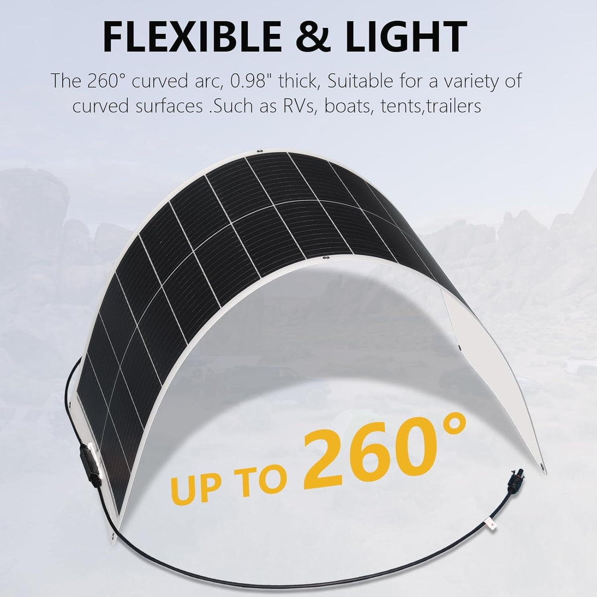 XINPUGUANG Zacht zonnepaneel, 100 W, 18 V, monokristallijn, flexibel zonnepaneel fotovoltaïsch (200 W NEW)