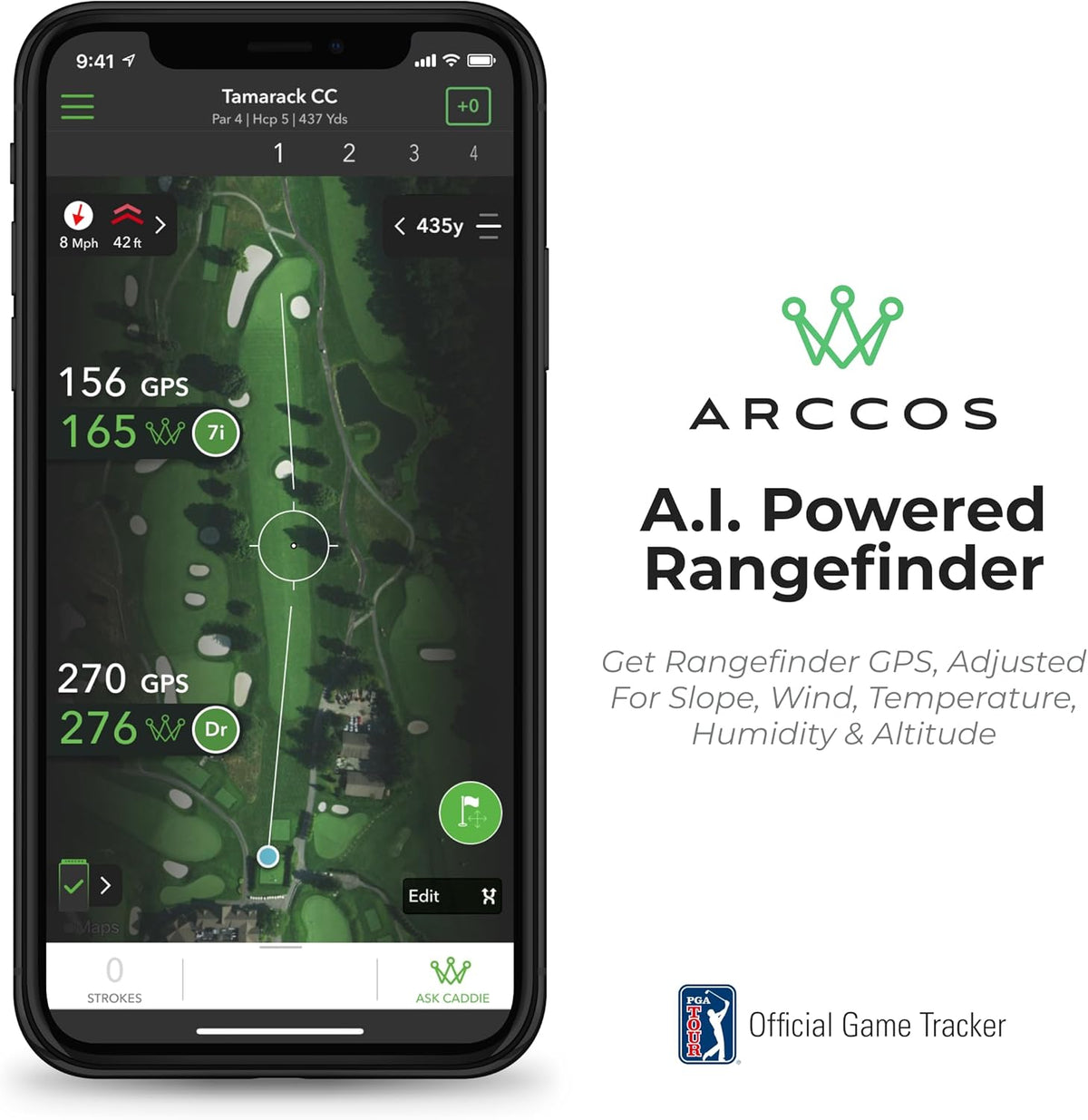 Arccos Golf Smart Sensors Swing Trainer Aid - allereerste AI aangedreven GPS-afstandsmeter Gen 3+