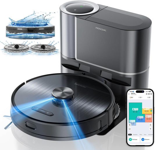Robotstofzuiger – Dweilrobot – Zuigrobot – Stofzuigrobot – Automatische Stofafvoer – 4500 Pa Zuigkracht – 3D-Lasernavigatie Met App Bediening