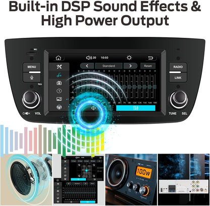 Autoradio Fiat Doblo – Autostereo – Multimedia Speler – Navigatiesysteem – Radioontvanger – Snelle Linux Opstart – Draadloze CarPlay & Android Auto