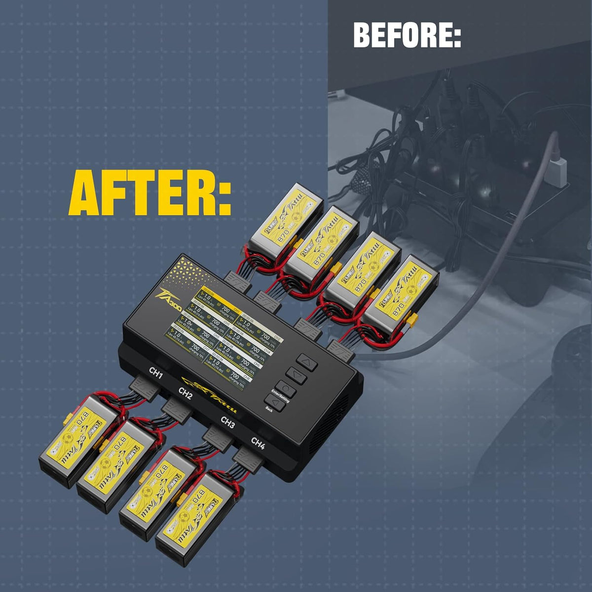 Multikanaals Batterijoplader – LiPo Oplader – LiHV Lader – Drone Acculader – FPV Oplader – 8 Kanaals – 30W Per Kanaal – 2A Max Stroom