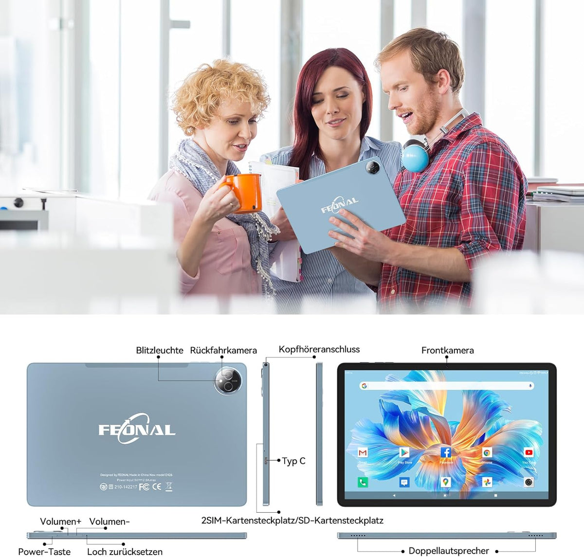 FEONAL 2025 nieuwste tablet 11 inch Android 15 tablets
