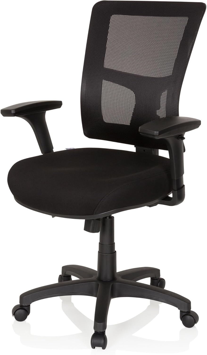 hjh OFFICE 760006 bureaustoel Impact PRO netstof zwart draaistoel met verstelbare rugleuning