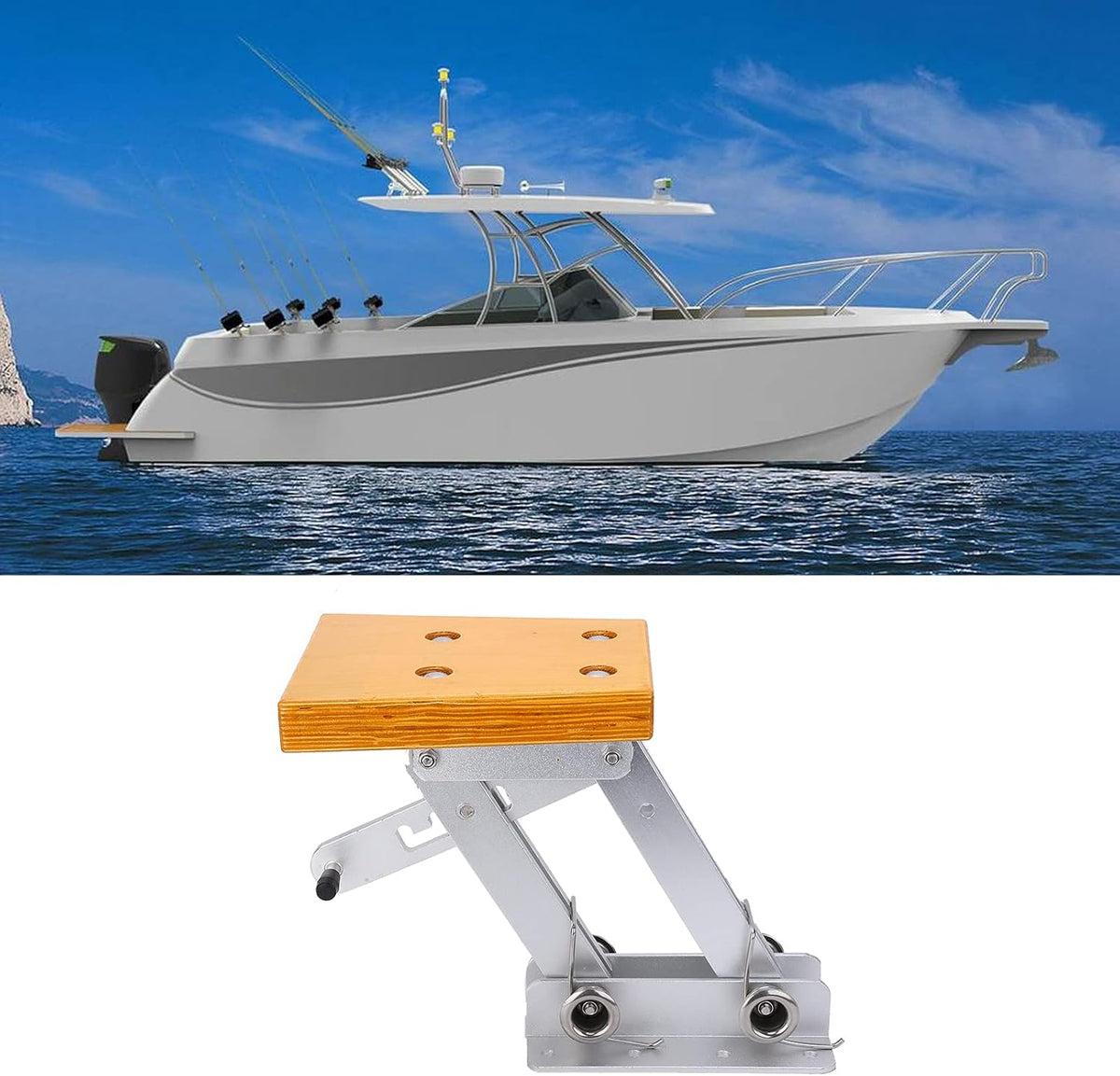 Outboard motorbeugel, verstelbare aluminium marine beugel voor 2-takt motoren zwaar uitgevoerd tot 13 4 inch geschikt voor powerboats en jachten