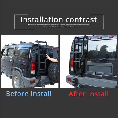PIUGILH Auto Aluminium Roof Rack Ladder, achterruit Ladder voor kreeft H2 2003-2009 Exterior Accessories