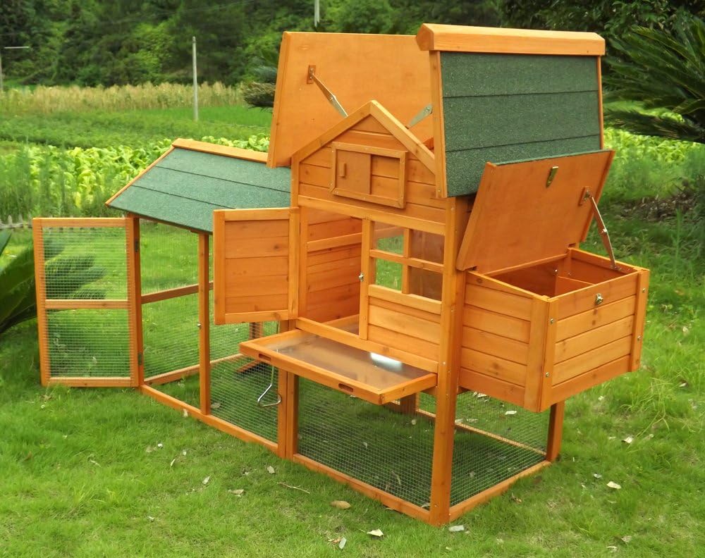 Chicken Coop Chicken Coop No. 06 "Collosus with fence, pull-out bath & storage box - QUORE