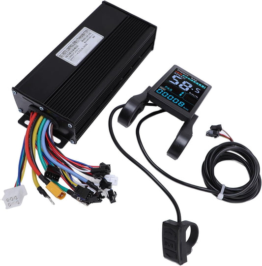 Chiciris Electric Controller Kit, 36V 48V 52V 1500W 2000W Sinusgolven Controller LCD -display met Achtergrondverlichting voor Hall en Non Hall Brushless Motors