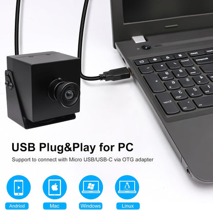 SVPRO 4K Webcam USB HDMI Dual Output voor Computer/Monitor/Projecter/TV, Groothoek USB Camera Vervormingsvrije Streaming Webcam H.265 H.264 USB Beveiligingscamera CCTV Camera 8MP
