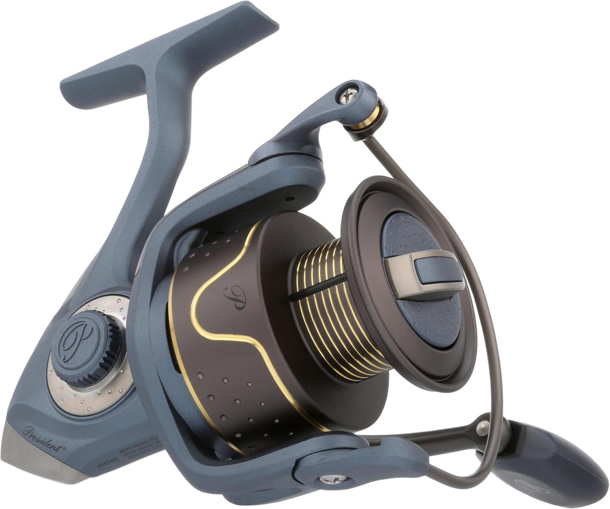 Pflueger President Spinning Visserij-reel, Maat 40, 10 Roestvrij Staal Kogellagersysteem, Verzegelde Olie Vilt Front Drag, Lichtgewicht Grafiet Constructie