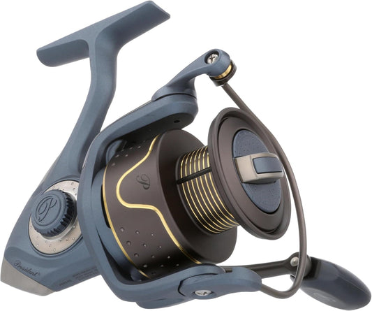 Pflueger President Spinning Visserij-reel, Maat 40, 10 Roestvrij Staal Kogellagersysteem, Verzegelde Olie Vilt Front Drag, Lichtgewicht Grafiet Constructie