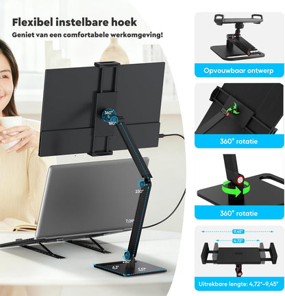 HONGO Portable Monitor, Ultra Thin, 15.6 Inch Portable Monitor, 1920 x 1080 FHD, Laptop Display Expansion - QUORE
