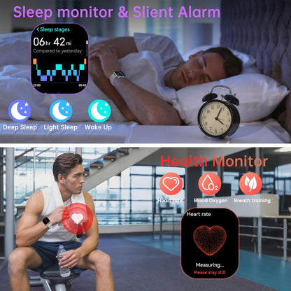 Smartwatch GPS voor dames en heren, 2,06 inch AMOLED 5 ATM smartwatch met oproepen, 110 + smartwatch-modus met stappenteller/slaap/hartslagmeter, sportfitnesstracker voor iOS en Android, grijs