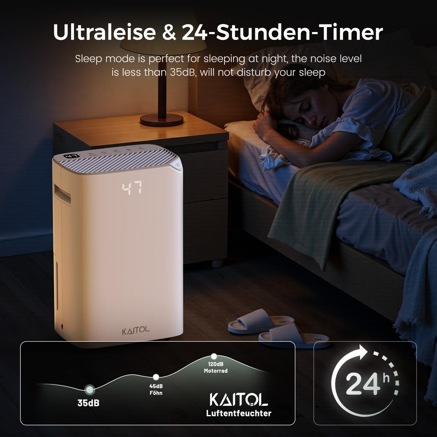 Luchtontvochtiger 25 l/24 uur, afmetingen ruimte ca. 240 m³ (80 m²), geschikt voor app, luchtontvochtiger met digitaal display, timer, ontvochtigen, drogen, slaapmodus, ontdooien, luchtreiniging