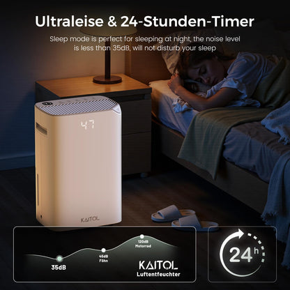 Luchtontvochtiger 25 l/24 uur, afmetingen ruimte ca. 240 m³ (80 m²), geschikt voor app, luchtontvochtiger met digitaal display, timer, ontvochtigen, drogen, slaapmodus, ontdooien, luchtreiniging