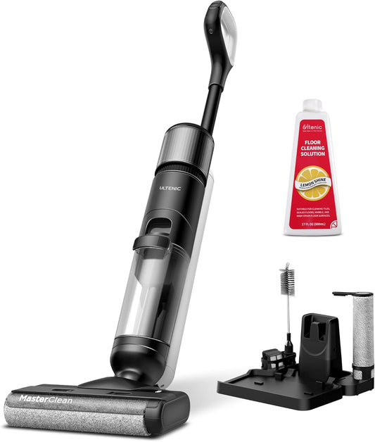 Ultenic Battery, wet/dry vacuum cleaner, wireless, 50 minutes running time, self-cleaning function, ideal for hard floors and households with pets and children