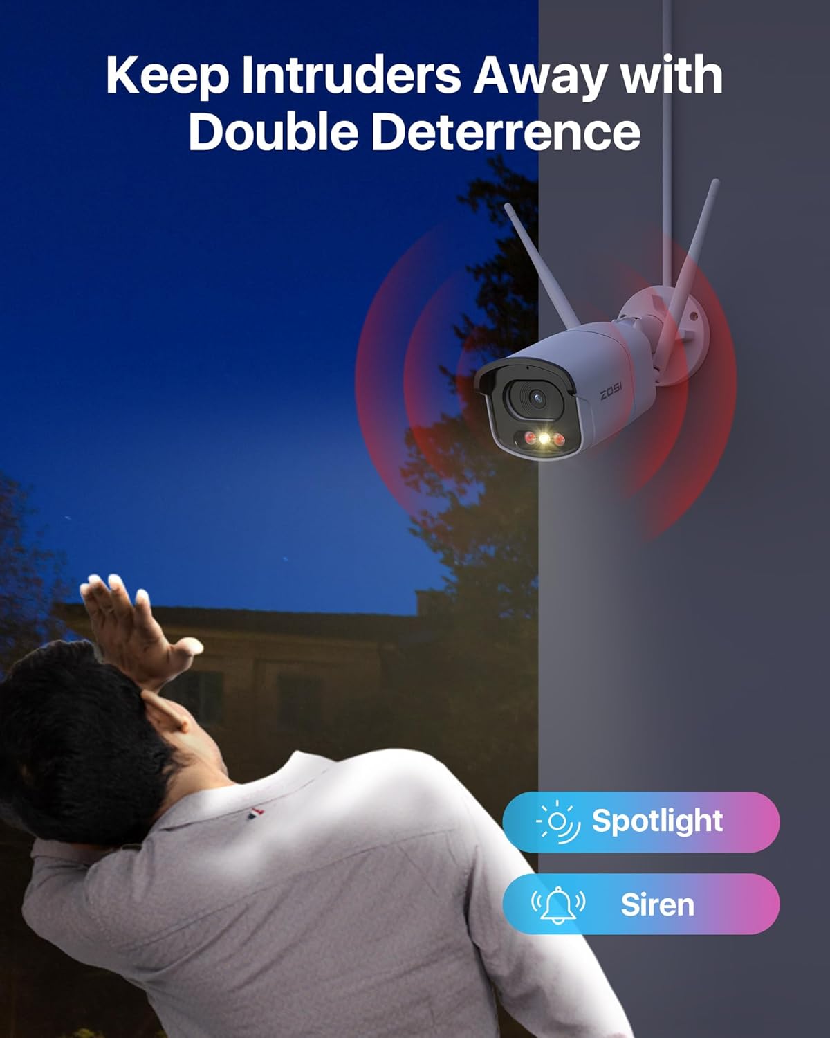 4MP WiFi Buitencameraset – Draadloze Beveiligingscamera – Surveillance Systeem – Buiten Camera Kit – 2TB Opslag – Gekleurd Nachtzicht & Persoonsdetectie