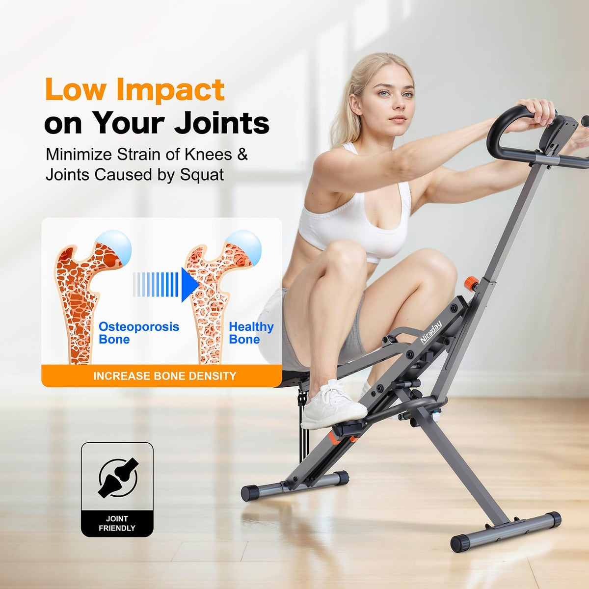 Niceday Squat Machine for Home, Squat Trainer, Core Training Device, Foldable Fitness Device, Butt and Leg Trainer for Cardio and Strength Training - QUORE