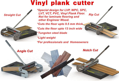 Handmatige vloersnijder – Vinylvloersnijder – Vinylsnijder – PVC-snijder – 13 inch snijbreedte, snijdt tot 9 mm, inclusief vervangmes