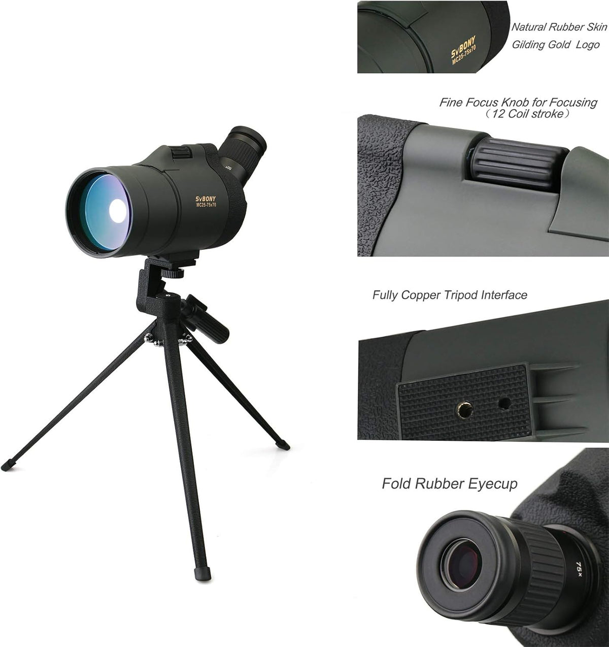 Telescopische Kijker – Spotting Scope – Monoculair – Verrekijker – Kijker – 25-75x Vergroting – Waterdicht Met Driestoelpoot