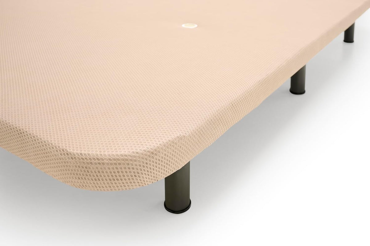 HOGAR24 ES Gevoerde bodem in beige, ademend 3D-weefsel, versterkte structuur, stabiliteit en duurzaamheid, met 6 poten à 26 cm, afmetingen: 90 x 200 cm