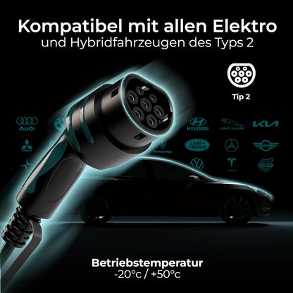 Laadstation elektrische auto – EV laadpunt – Oplaadstation – Thuislader – Type 2 laadpaal – 7,4 kW snel laden – RFID beveiliging en IP65 weerbestendig