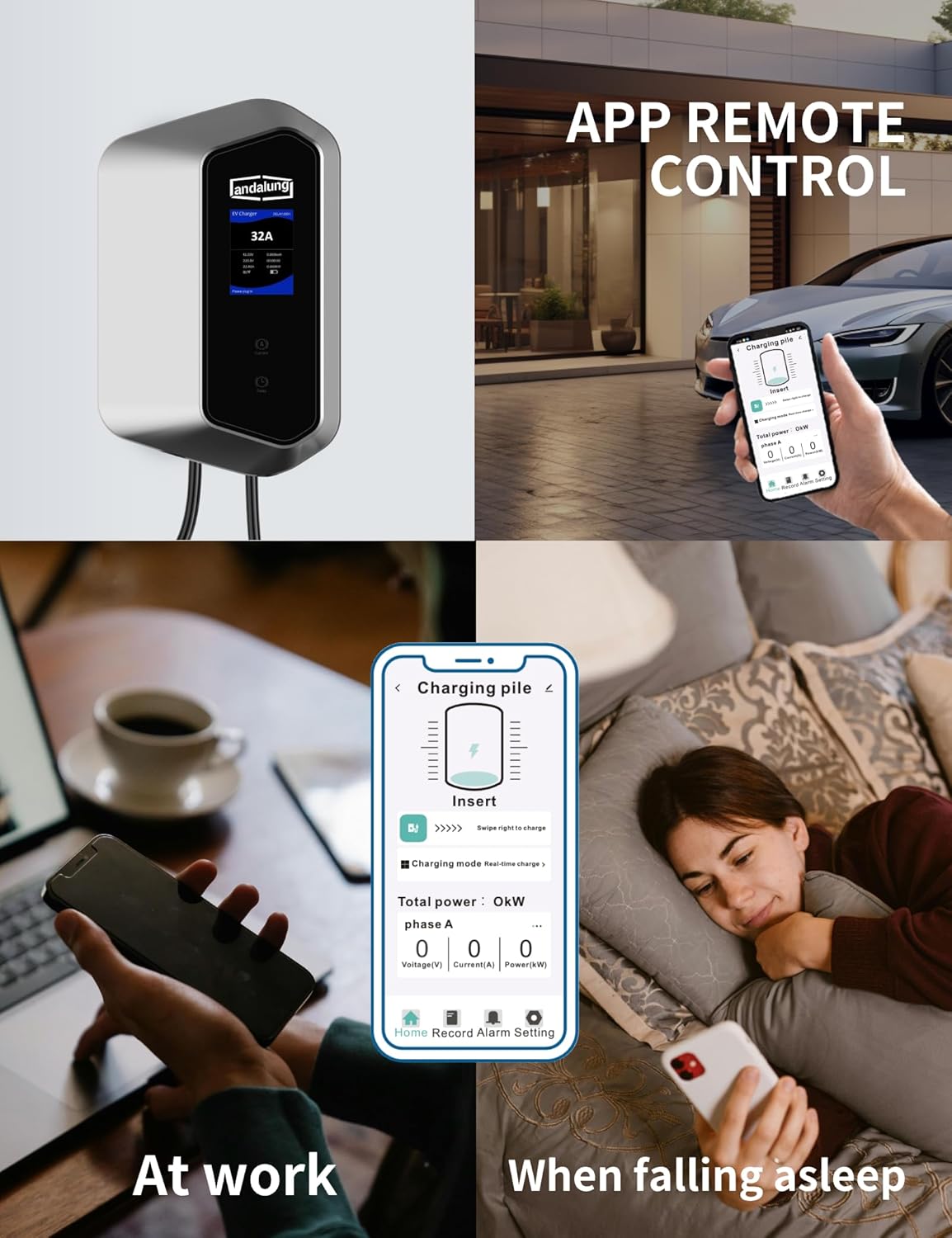 EV Oplaadstation – Elektrische Autolader – EV Charger – Thuislaadpunt – Type 2 Laadpaal – 7 kW Eenfase – 10 Meter Kabel met Wifi & Bluetooth