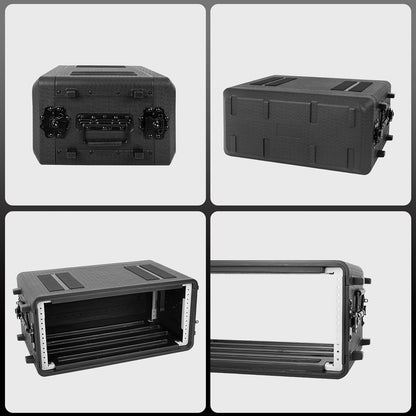 Rackcase, 4U ondiepe 12" diepte, 19" rackmount flightcase, duurzaam HDPE waterdicht stofdicht schokbestendig rack met microfooncompartimenten (260-4U)