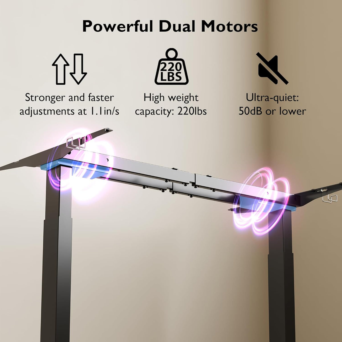 BONTEC Height Adjustable Electric Desk Height Adjustable Stable Standing Desk - QUORE