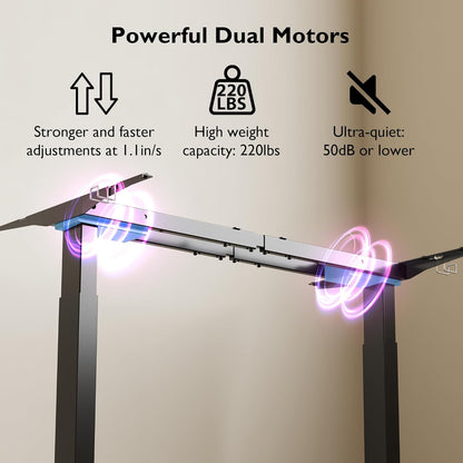 BONTEC Height Adjustable Electric Desk Height Adjustable Stable Standing Desk - QUORE