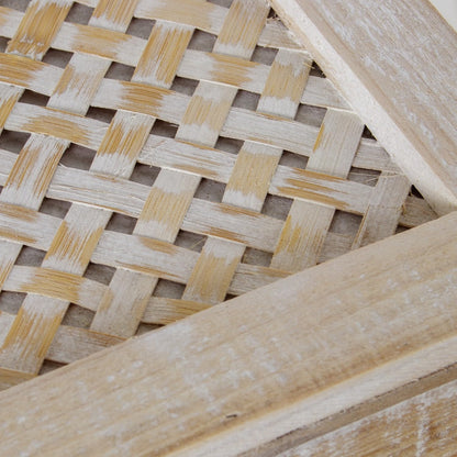 DRW Set van 3 houten bouwstenen in wit gebeitst, 60 x 40 x 40 cm