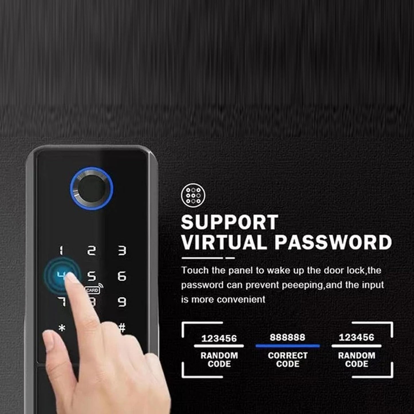WiFi Smart Door Lock, 5 in 1 biometrisch wachtwoord deurvergrendeling met kaartsleutel afstandsbediening waterbestendig voor huis buiten de binnenplaats kantoor hotel