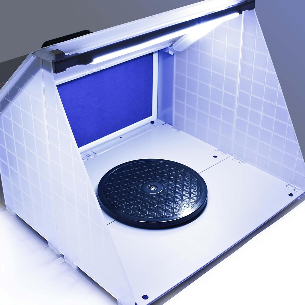 Wiltec Airbrush-afzuigsysteem met Paint Station, spuitcabine, verfbak en airbrushpistolen, afzuigcapaciteit 4 m³/min