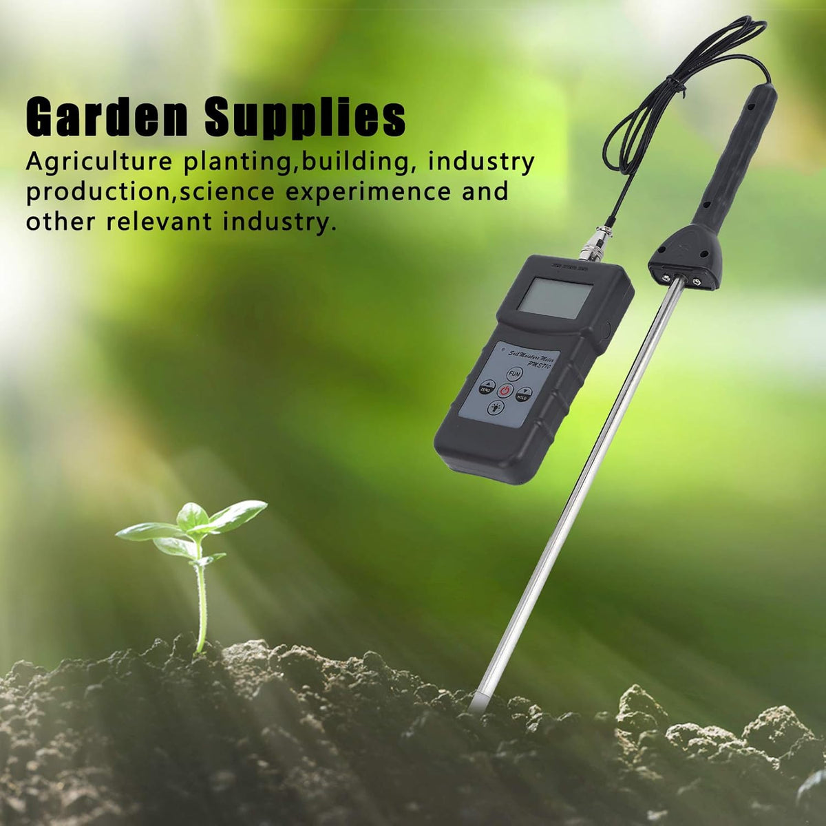 Bodemvochtigheidsmeter Digitaal display ABS Handmatige uitschakeling Bodemvochtmeter, voor landbouwbeplanting, voor industriële productie, voor tuinbenodigdheden, voor gebouwen