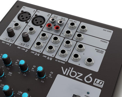 6-Kanaals Mengpaneel Zwart – Mixer – Mengtafel – Geluidsmixer – Audio Mixer – 2 Symmetrische Microfooningangen – Fantoomvoeding