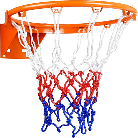 Aoneky Basketbal Hoepel Φ45cm met Nylon Net, 18 mm Massieve Stalen Ring, Bord voor Basketbaltraining Binnen en Buiten