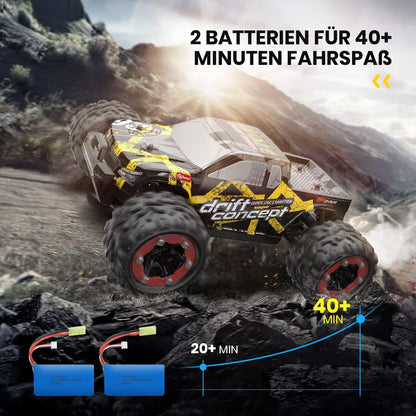 RC-auto – Afstandsbediende Auto – Radiografisch Bestuurbare Auto – Op Afstand Bestuurbare Auto – Truggy Racewagen – 1:18 Borstelloze Motor Tot 60 Km/U – 4WD Met 2 Accu’s Voor 40 Min. Speeltijd