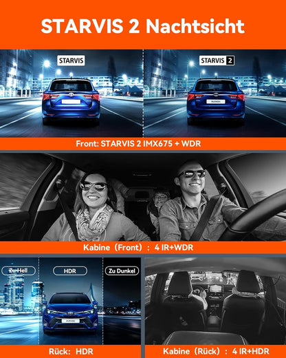 VANTRUE N5 4-kanaals dashcam auto 1944P+3×1080P/30FPS, STARVIS 2, 360° voor achter 5GHz wifi, spraakgestuurde dashcam met GPS, dubbele HDR+ WDR, 24 uur. Bufferparkeermodus, dubbel IR, max. 512G