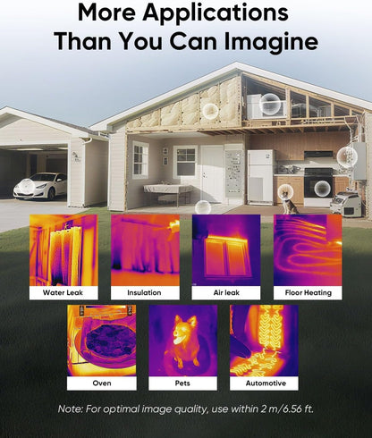 Thermische Camera – Warmtebeeldcamera – Infraroodcamera – Warmte Detector – Isolatiecamera – SuperScene Slimme Scèneherkenning – 240 x 240 Haarscherpe Resolutie – 11 Uur Batterijduur